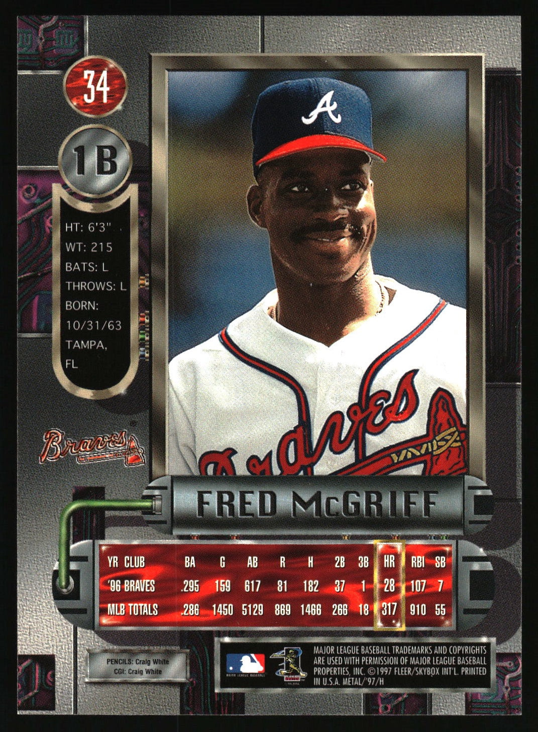 1997 Metal Universe #34 Fred McGriff