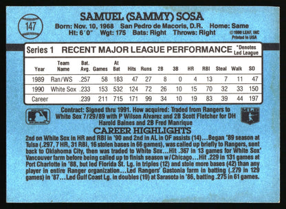 1991 Donruss #147 Sammy Sosa