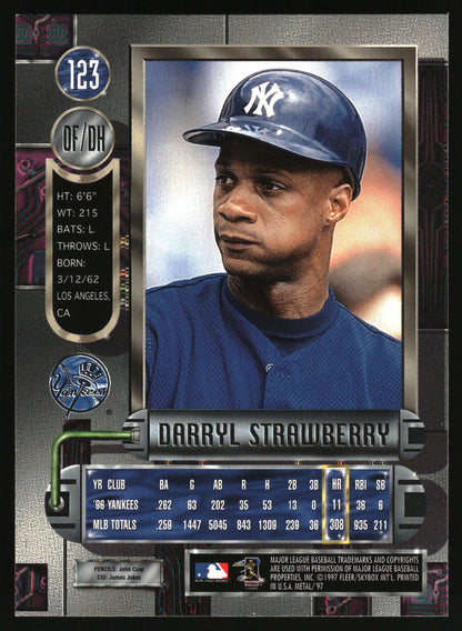 1997 Metal Universe #123 Darryl Strawberry