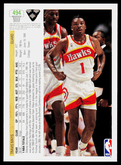 1991-92 Upper Deck #494 Travis Mays