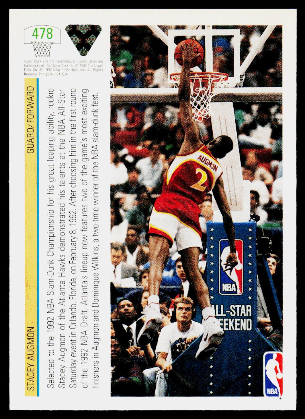 1991-92 Upper Deck #478 Stacey Augmon
