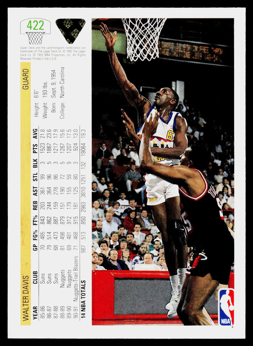 1991-92 Upper Deck #422 Walter Davis