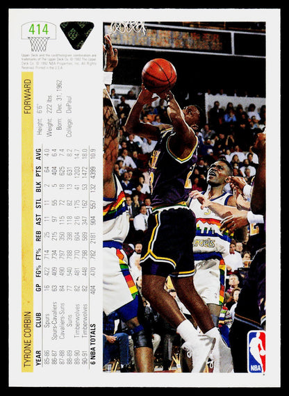 1991-92 Upper Deck #414 Tyrone Corbin