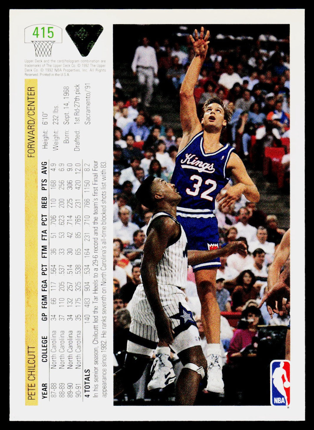 1991-92 Upper Deck #415 Pete Chilcutt