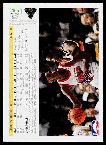 1991-92 Upper Deck #405 Charles Shackleford