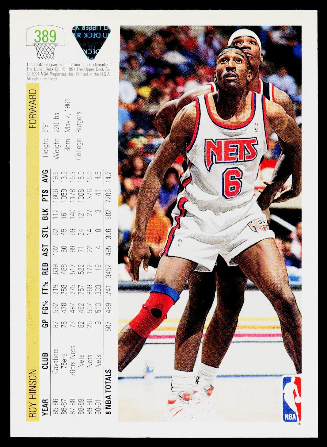1991-92 Upper Deck #389 Roy Hinson