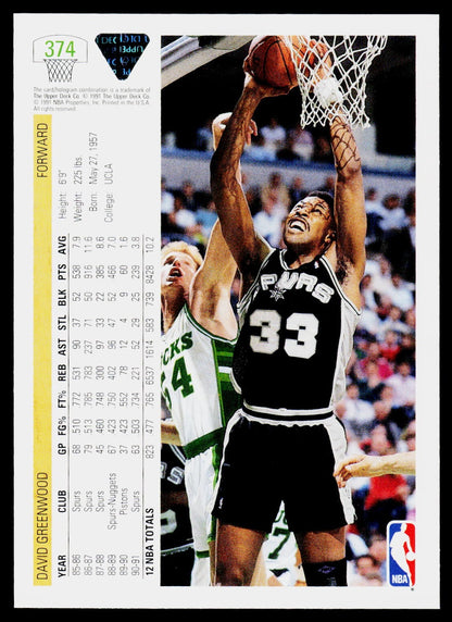 1991-92 Upper Deck #374 David Greenwood