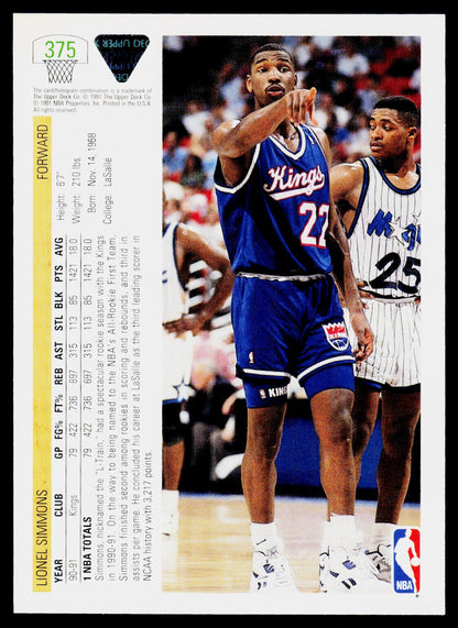 1991-92 Upper Deck #375 Lionel Simmons