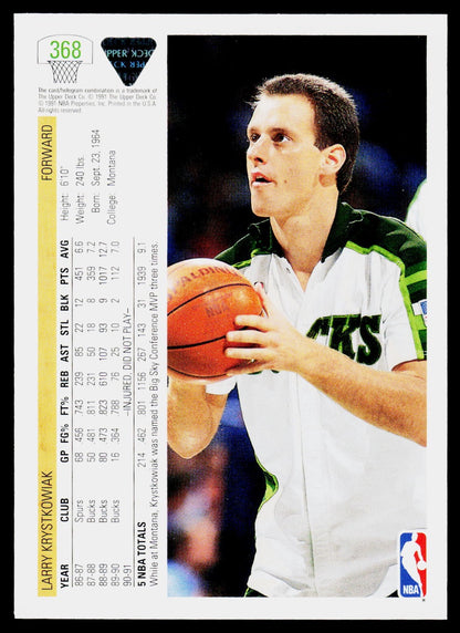 1991-92 Upper Deck #368b Larry Krystkowiak