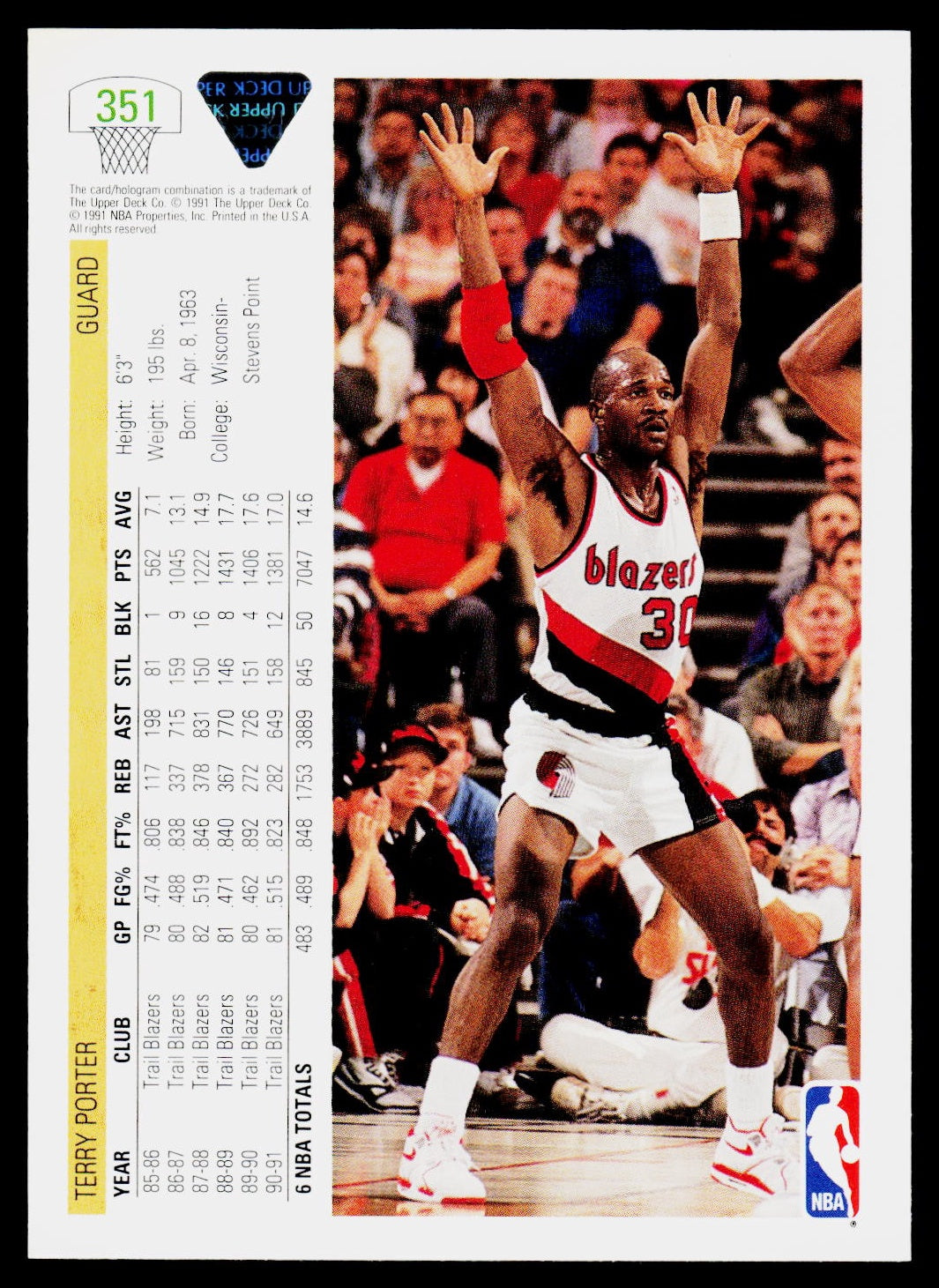 1991-92 Upper Deck #351 Terry Porter