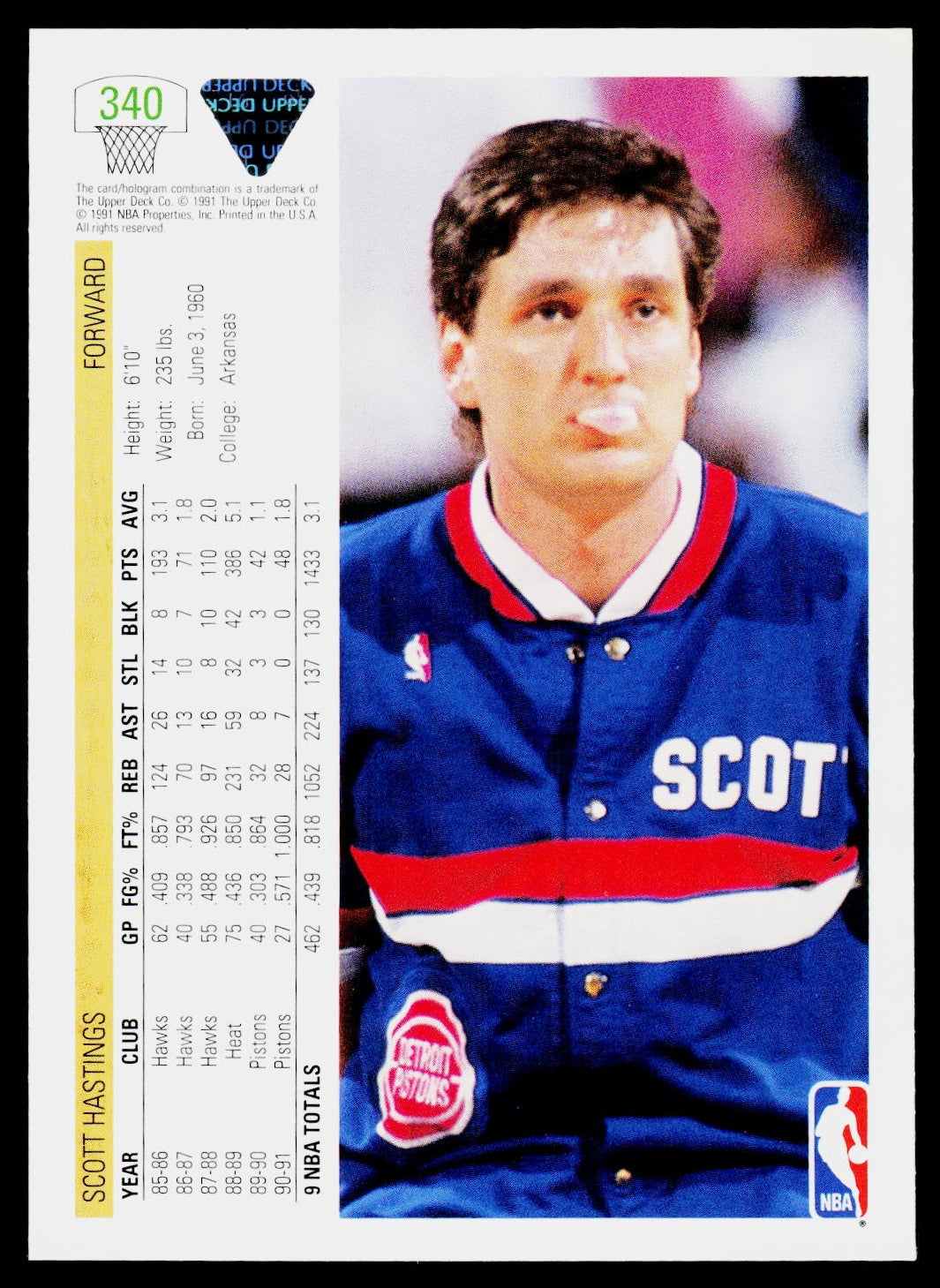 1991-92 Upper Deck #340 Scott Hastings