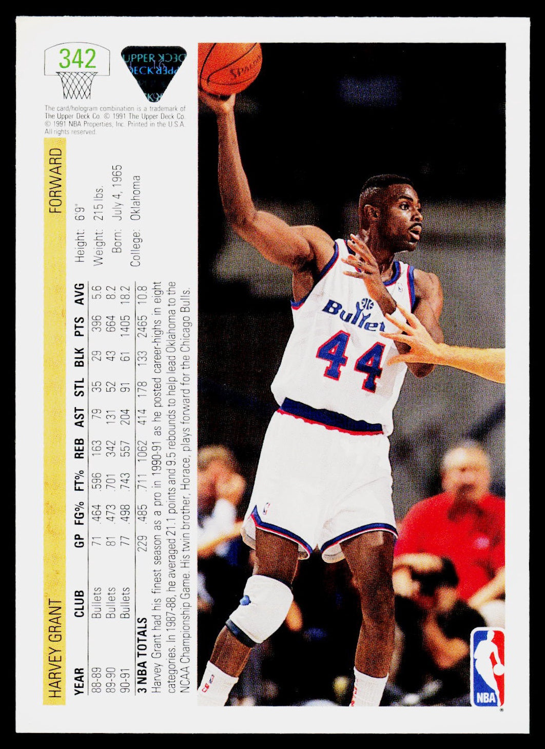 1991-92 Upper Deck #342 Harvey Grant