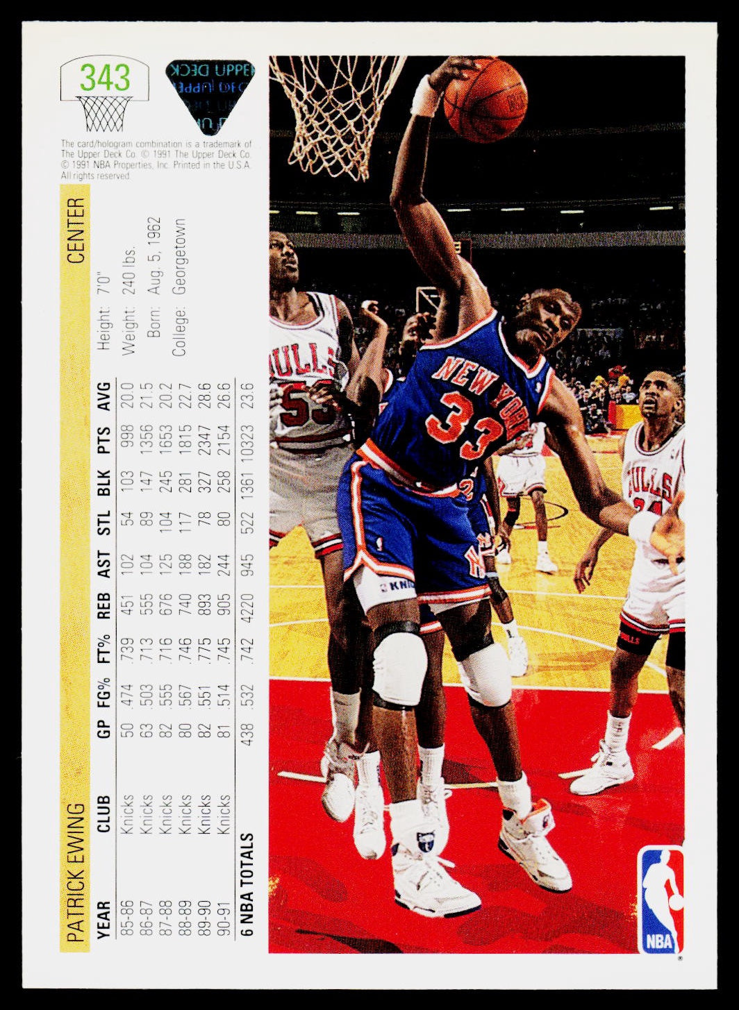1991-92 Upper Deck #343 Patrick Ewing