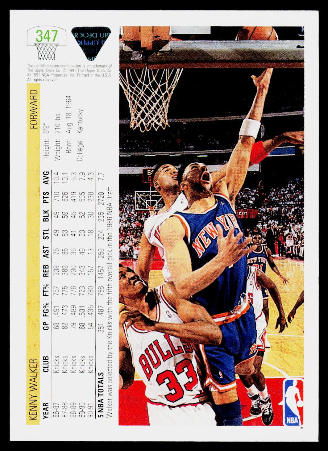 1991-92 Upper Deck #347 Kenny Walker