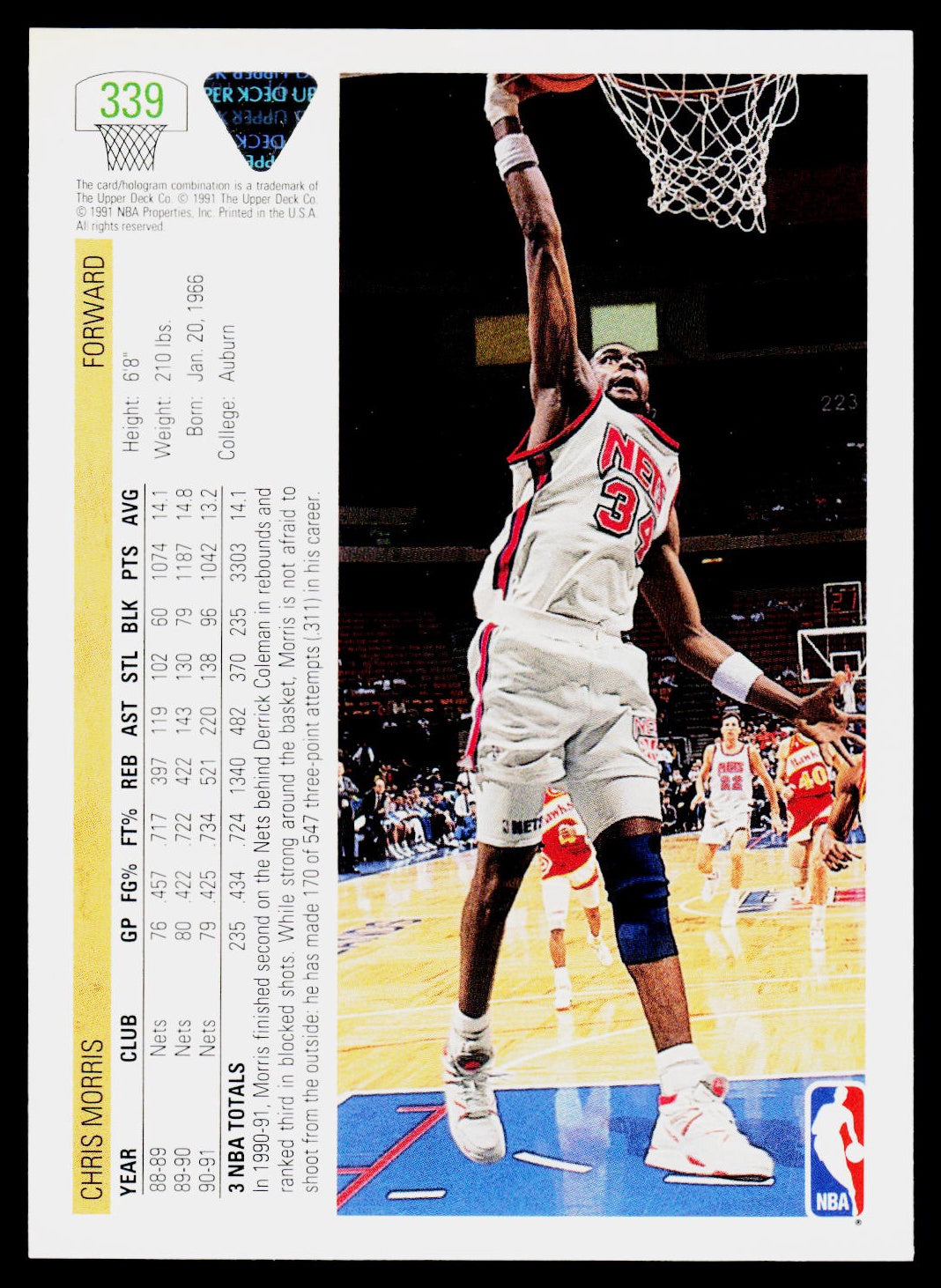 1991-92 Upper Deck #339 Chris Morris