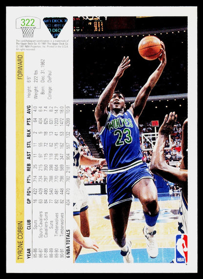 1991-92 Upper Deck #322 Tyrone Corbin