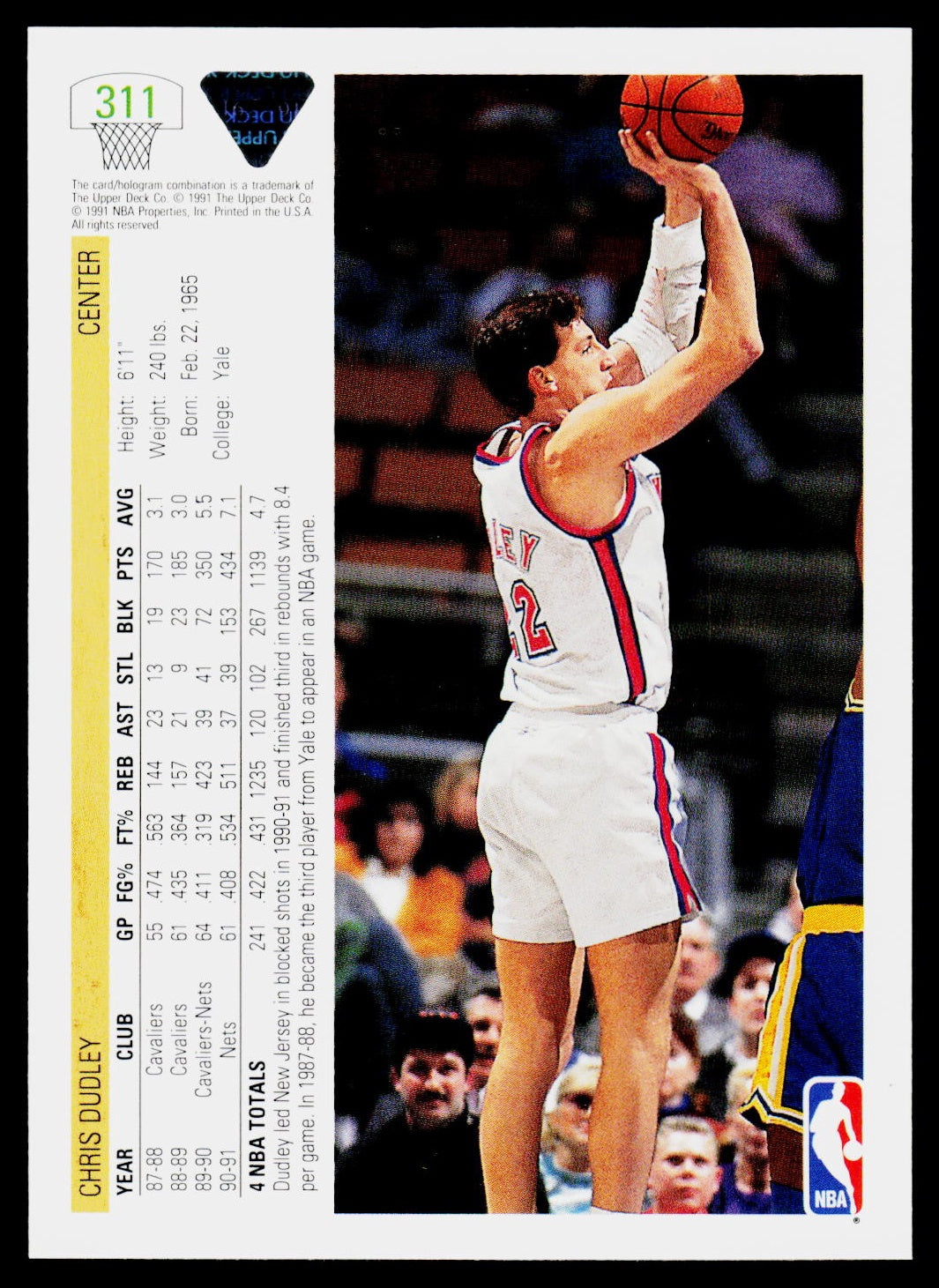 1991-92 Upper Deck #311 Chris Dudley