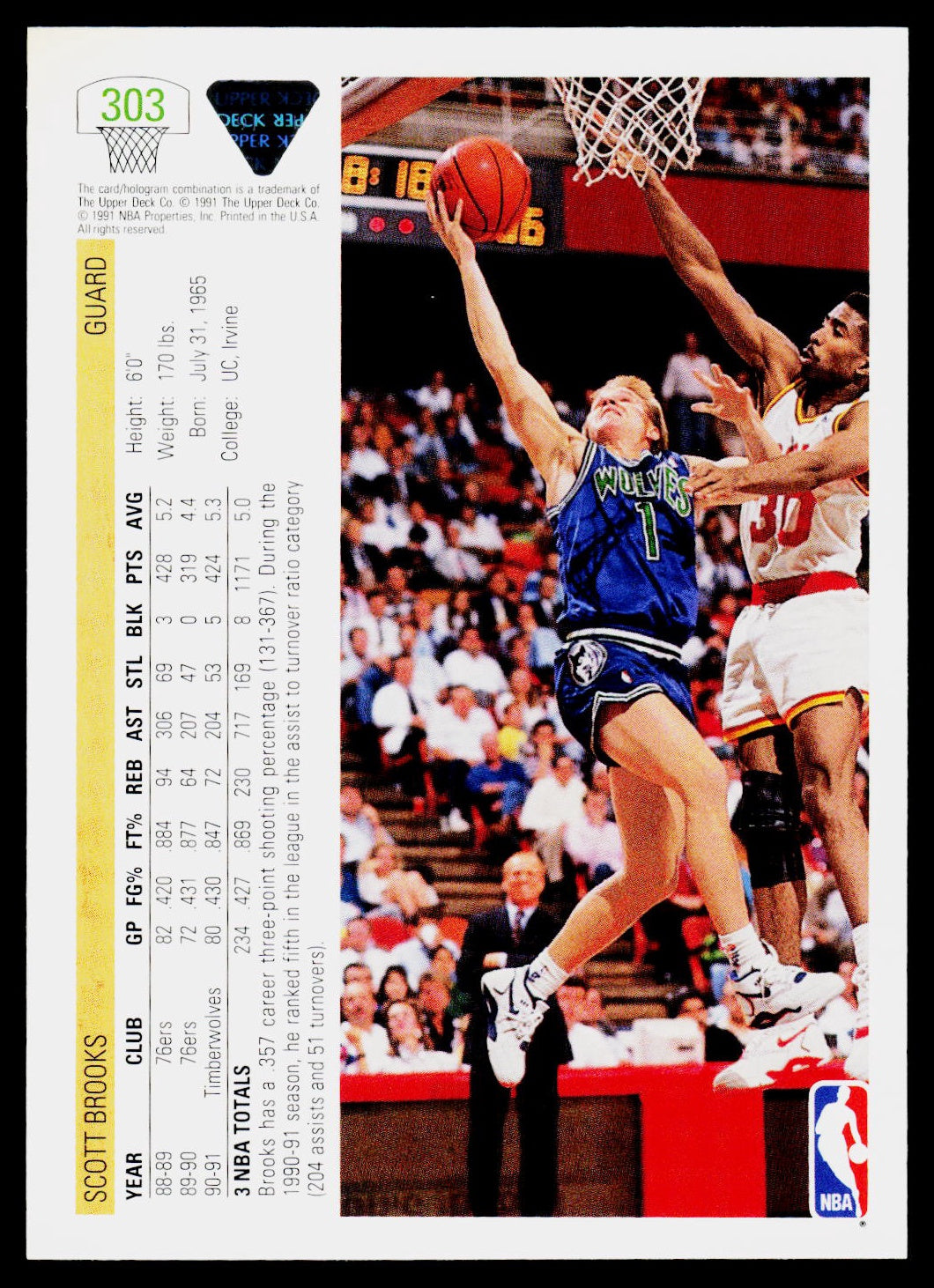 1991-92 Upper Deck #303 Scott Brooks