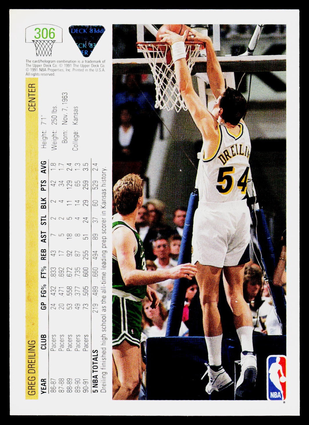 1991-92 Upper Deck #306 Greg Dreiling