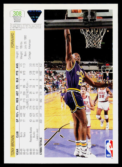 1991-92 Upper Deck #308 Tony Brown