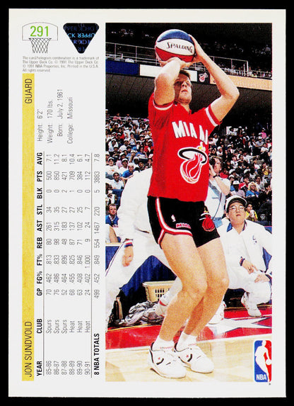1991-92 Upper Deck #291 Jon Sundvold