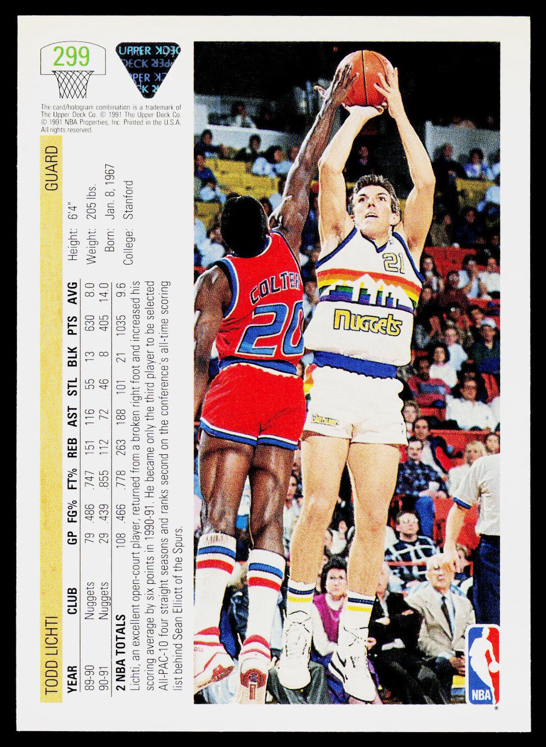 1991-92 Upper Deck #299 Todd Lichti