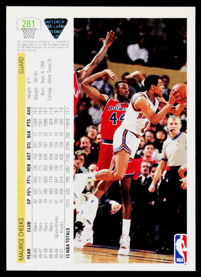 1991-92 Upper Deck #281 Maurice Cheeks