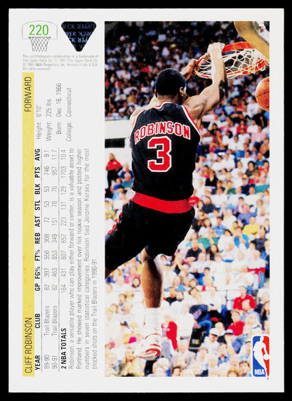 1991-92 Upper Deck #220 Cliff Robinson