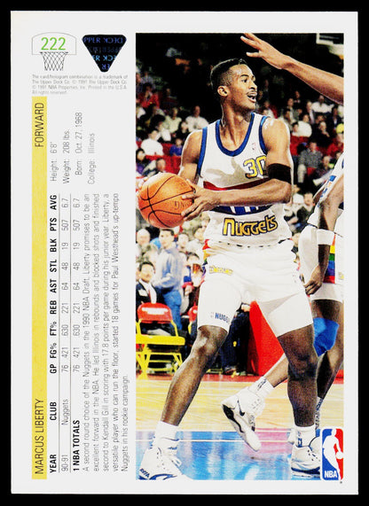 1991-92 Upper Deck #222 Marcus Liberty