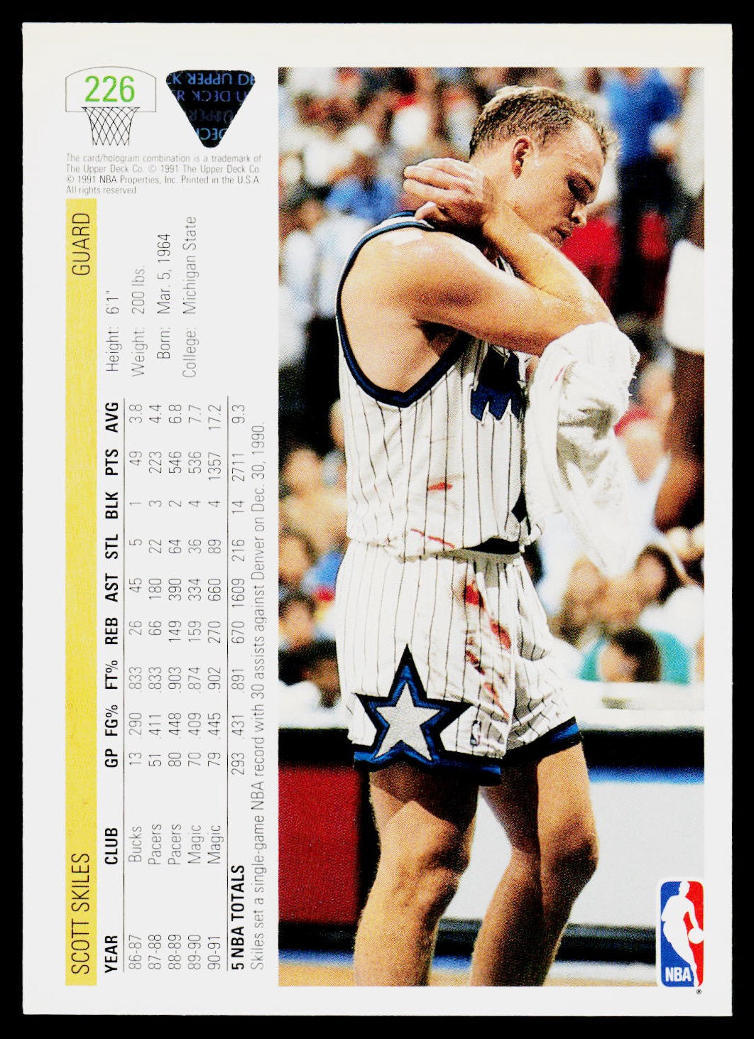 1991-92 Upper Deck #226 Scott Skiles