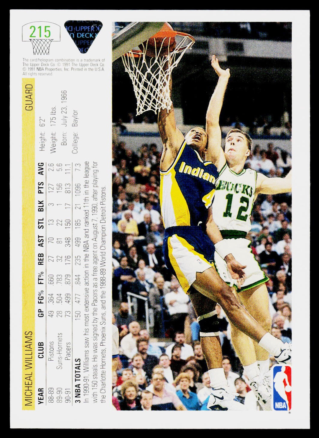 1991-92 Upper Deck #215 Micheal Williams
