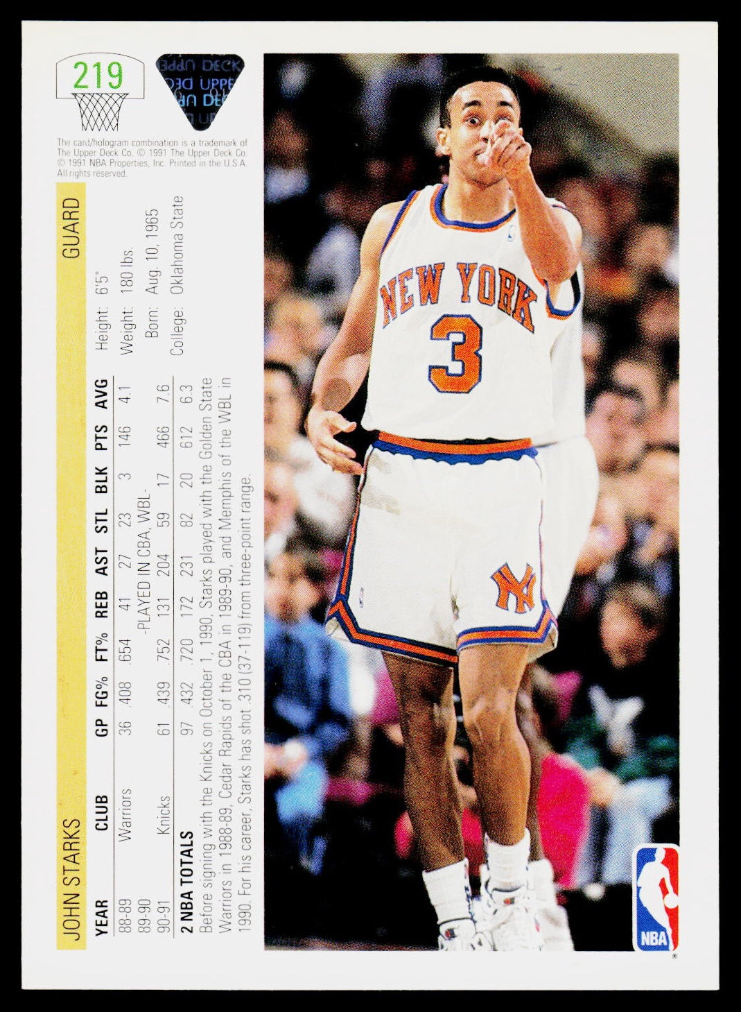 1991-92 Upper Deck #219 John Starks