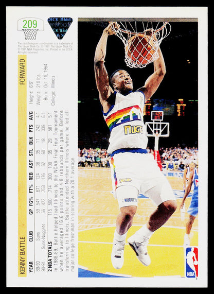 1991-92 Upper Deck #209 Kenny Battle