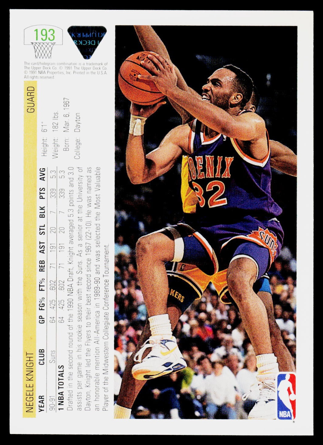 1991-92 Upper Deck #193 Negele Knight