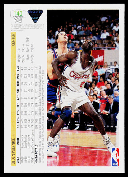 1991-92 Upper Deck #140 Olden Polynice