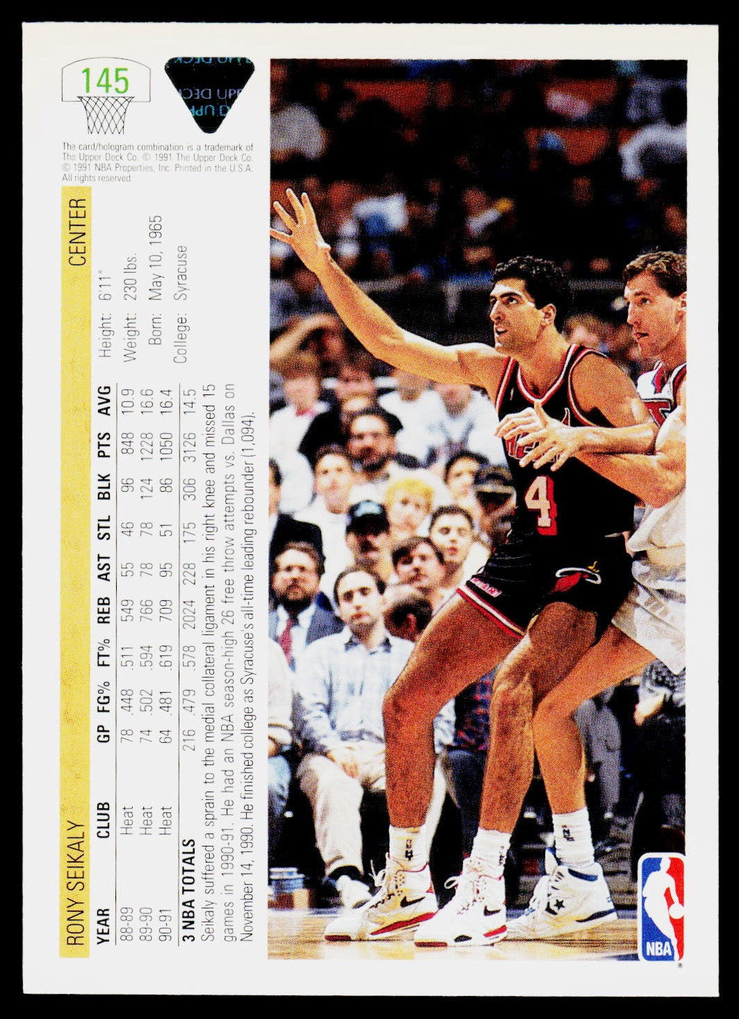 1991-92 Upper Deck #145 Rony Seikaly