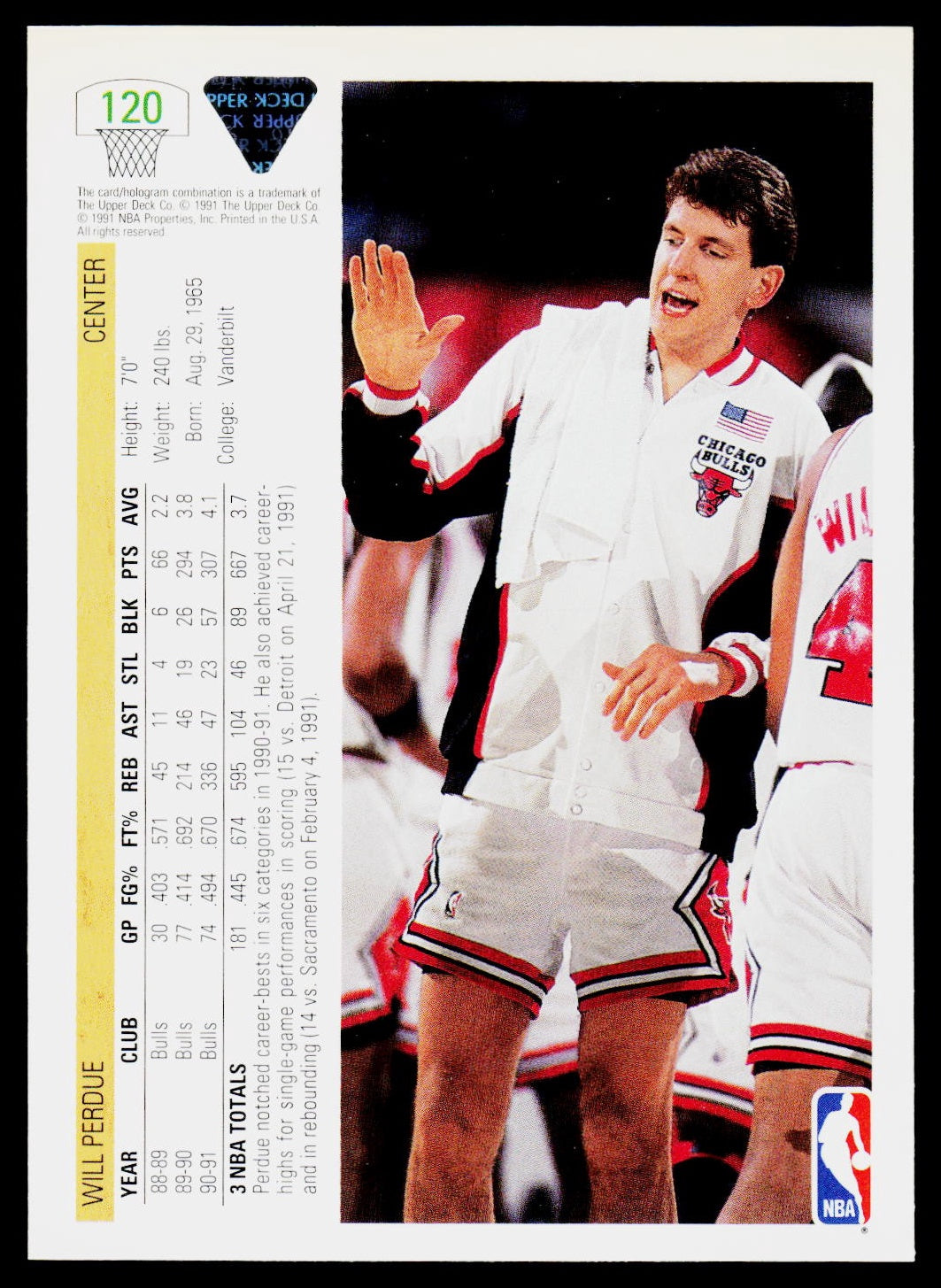 1991-92 Upper Deck #120 Will Perdue