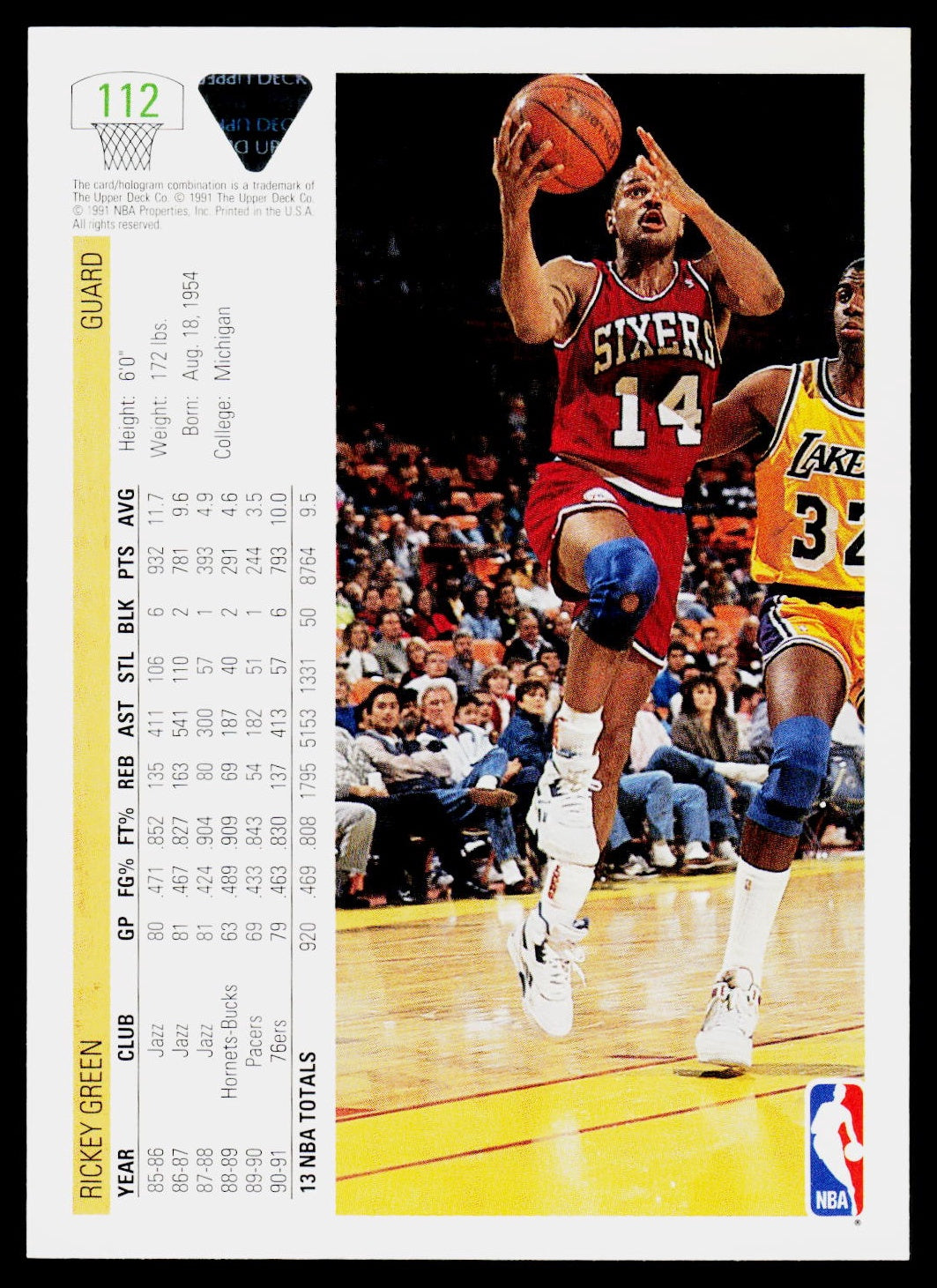 1991-92 Upper Deck #112 Rickey Green