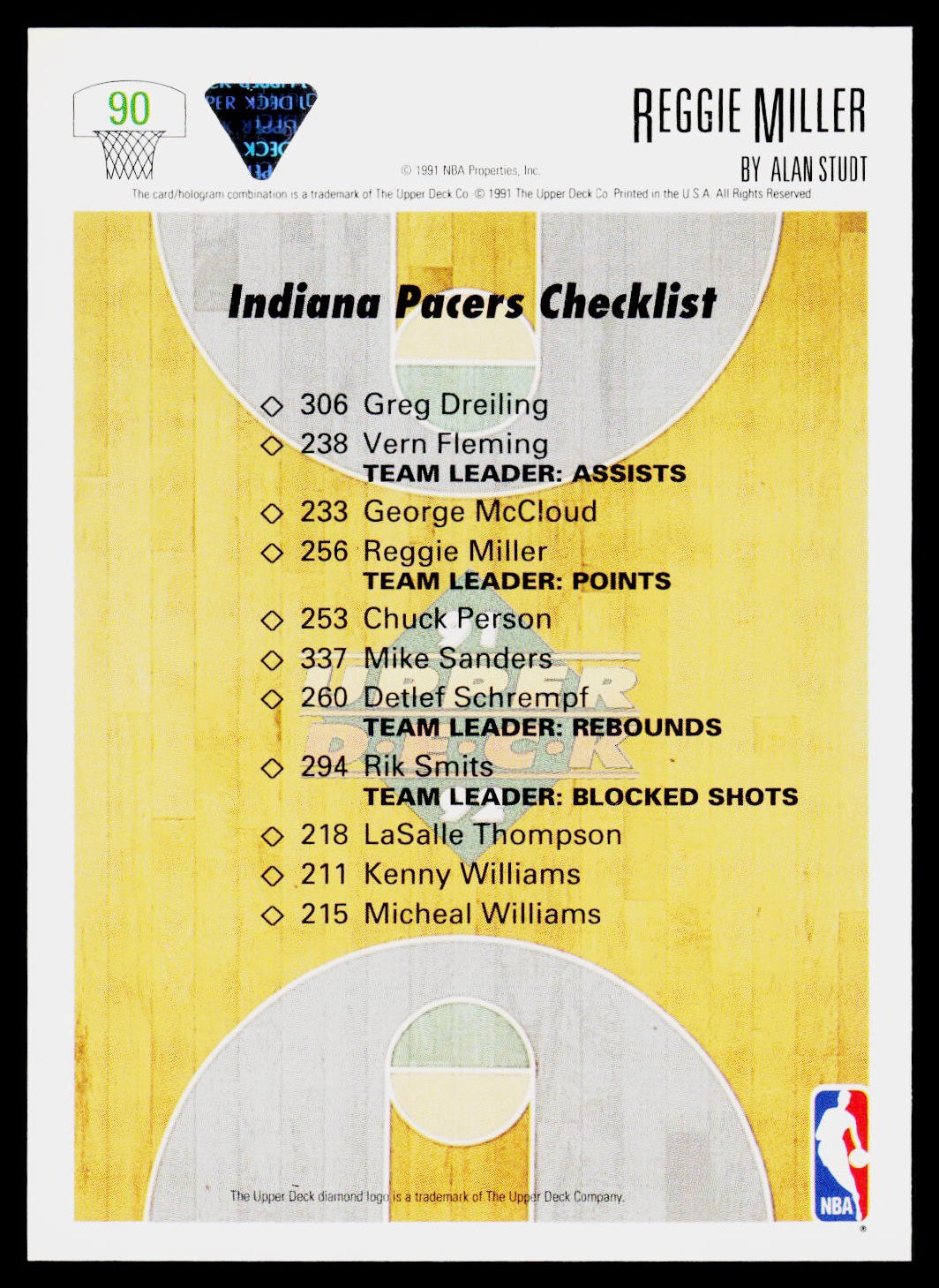 1991-92 Upper Deck #90 Reggie Miller