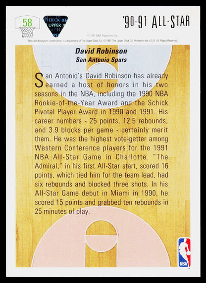 1991-92 Upper Deck #58 David Robinson