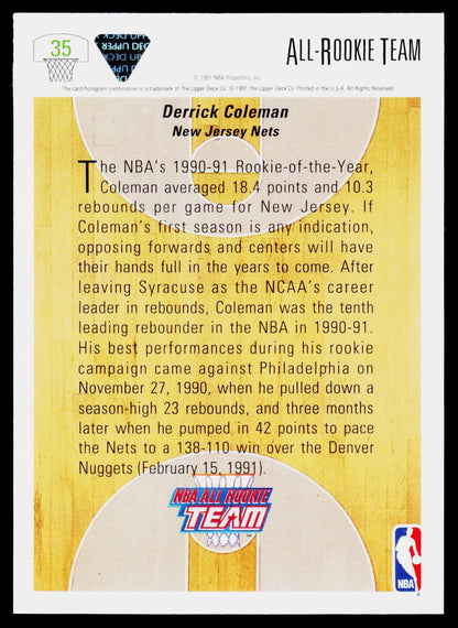 1991-92 Upper Deck #35 Derrick Coleman