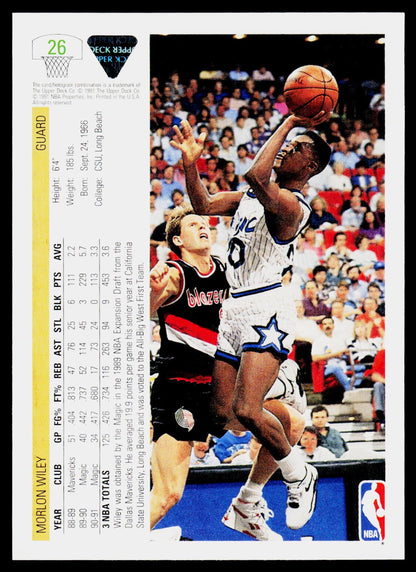 1991-92 Upper Deck #26 Morlon Wiley