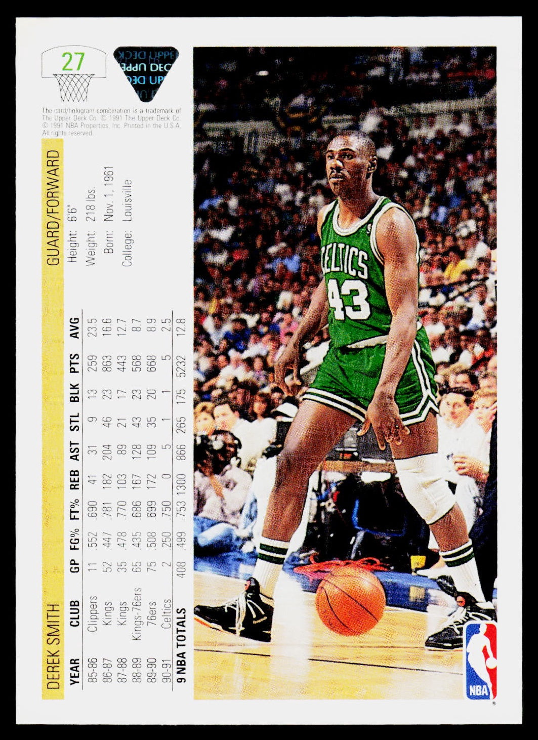 1991-92 Upper Deck #27 Derek Smith