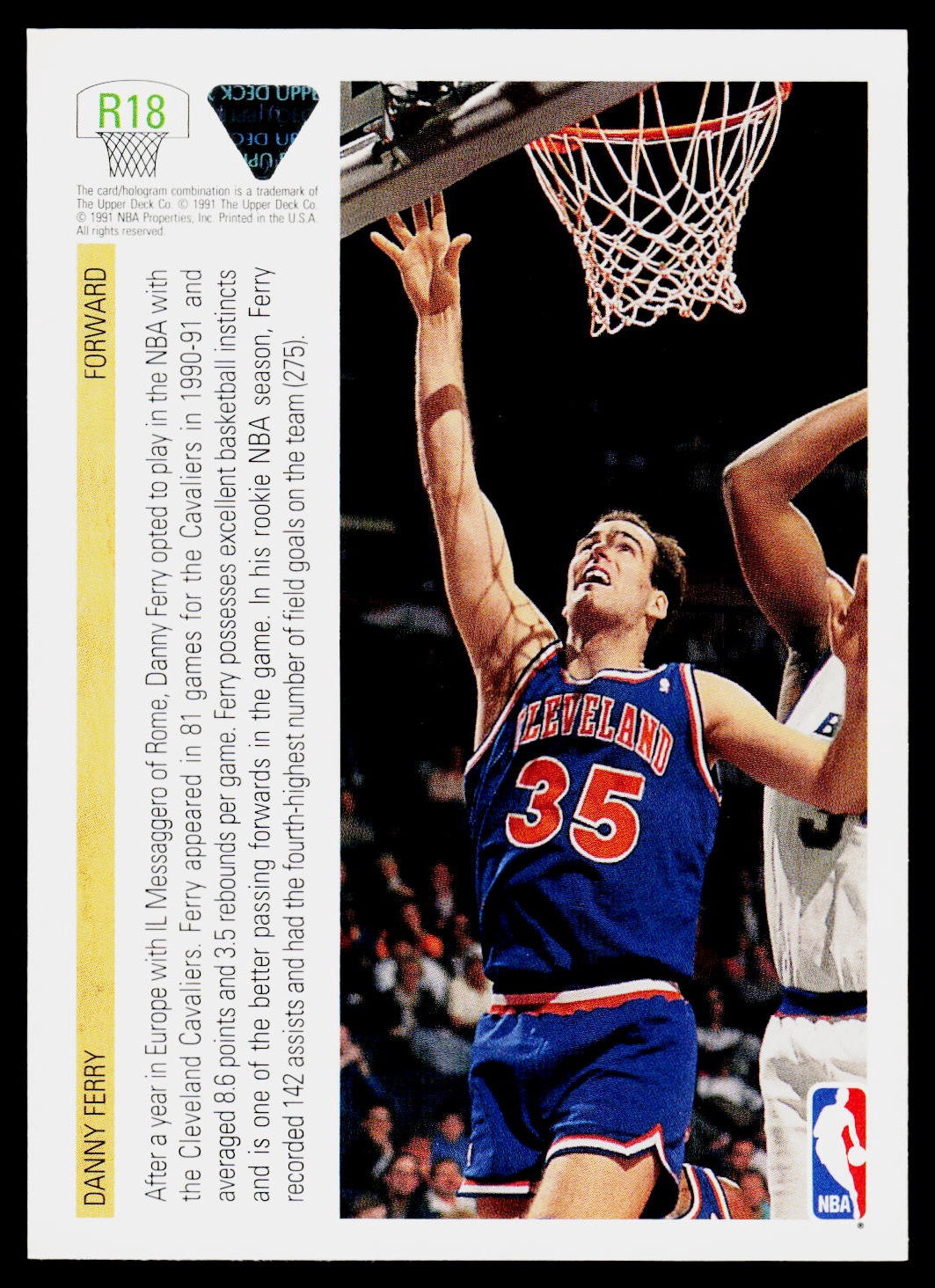 1991-92 Upper Deck #R18 Danny Ferry Rookie Standouts