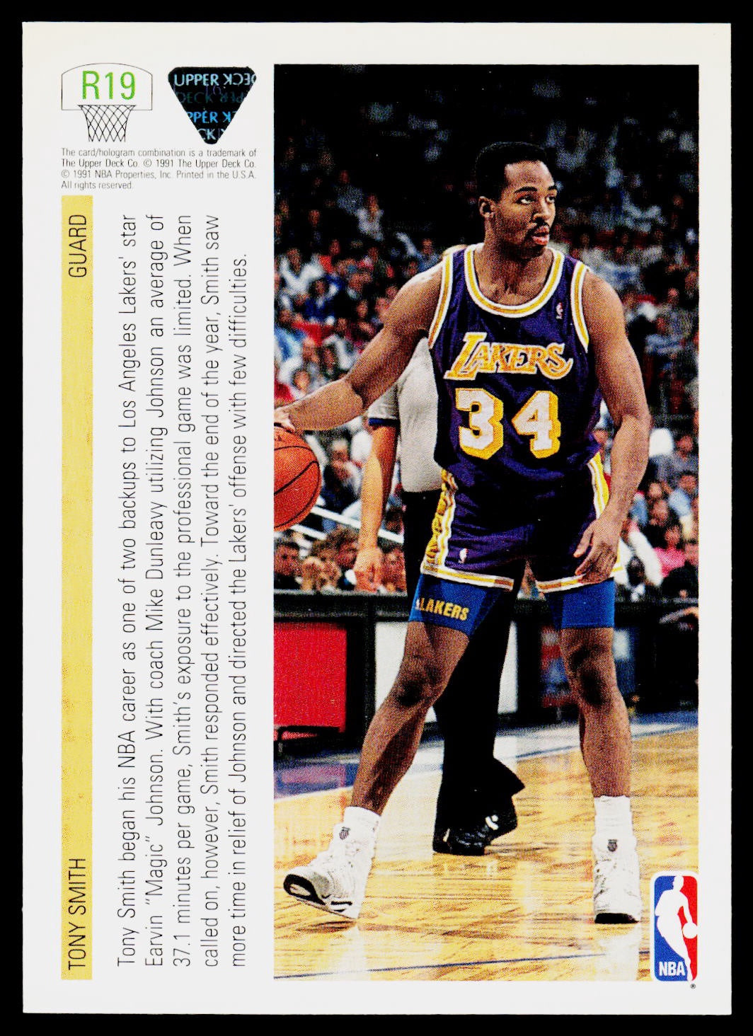 1991-92 Upper Deck #R19 Tony Smith Rookie Standouts