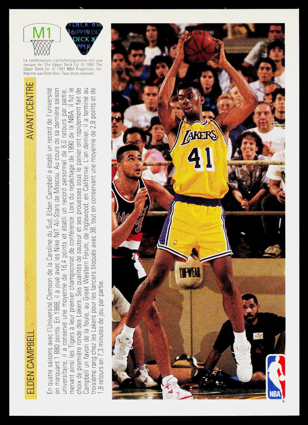 1991 Upper Deck Paris McDonald's Open #M1 Elden Campbell