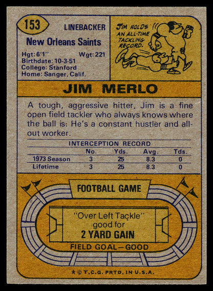 1974 Topps #153 Jim Merlo