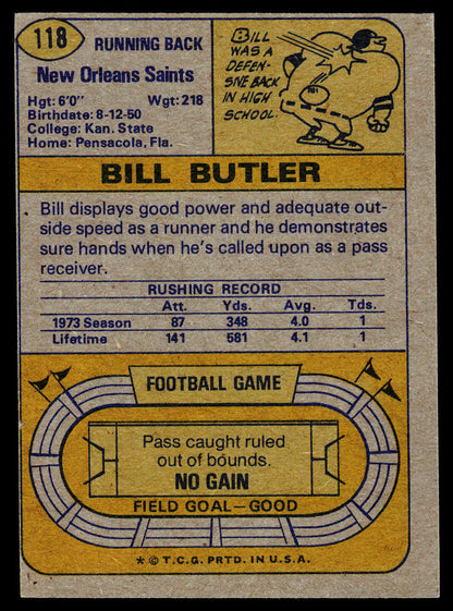 1974 Topps #118 Bill Butler