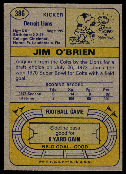 1974 Topps #386 Jim O'Brien