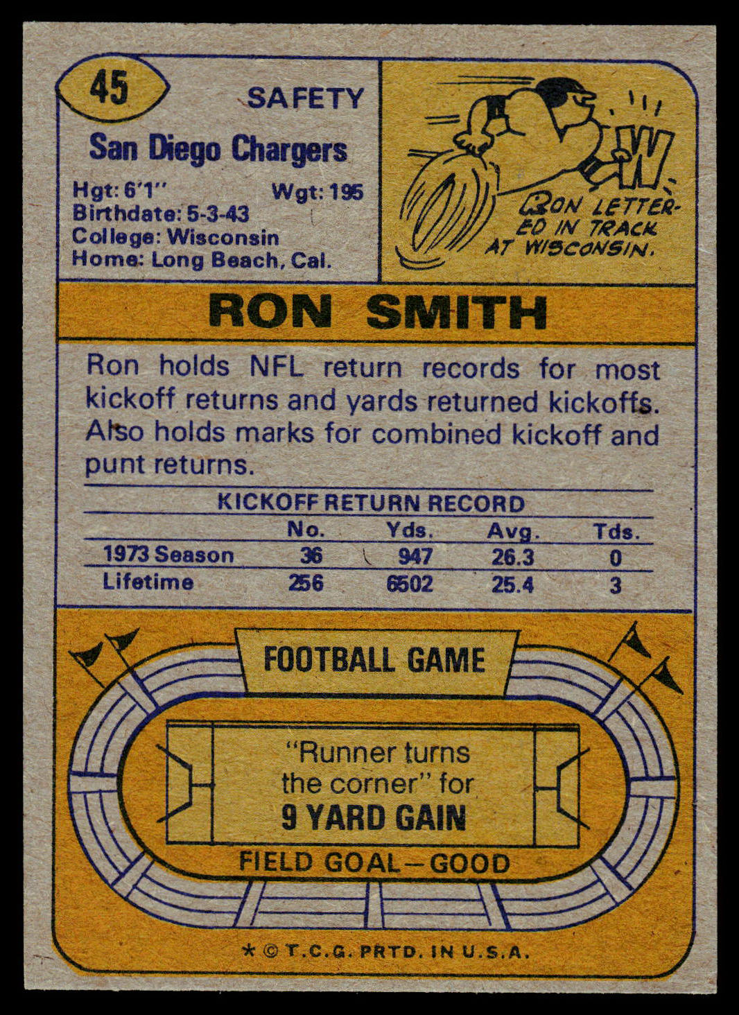 1974 Topps #45 Ron Smith